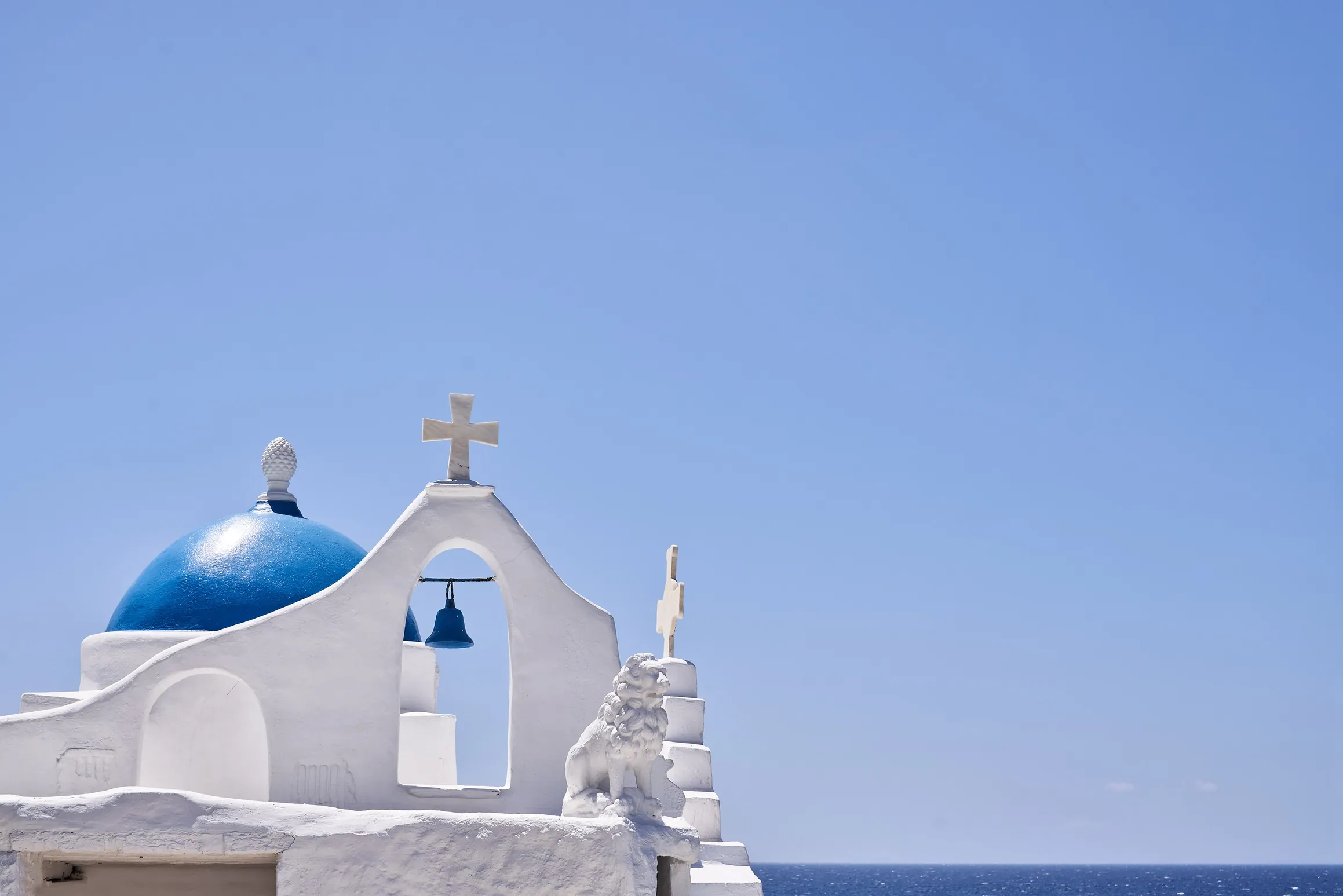 Blue-domed chapel and bell gable on the villa grounds